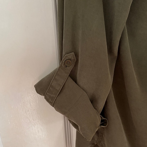 Aritzia Olive Green Button-Up Blouse - Picture 5 of 6